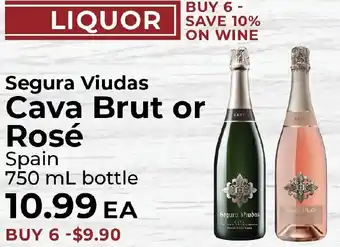 Sunset Foods Segura Viudas Cava Brut or Rosé offer