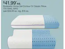 JC Penney Bodipedic Home Gel Contour Or Classic Pillow offer