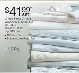 JC Penney Linden Street Vintage Wash Queen Sheet Set offer