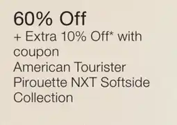 JC Penney American Tourister Pirouette NXT Softside Collection offer