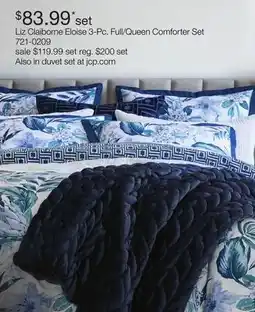 JC Penney Liz Claiborne Eloise 3-Pc. Full/Queen Comforter Set offer