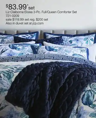 JC Penney Liz Claiborne Eloise 3-Pc. Full/Queen Comforter Set offer