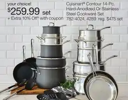 JC Penney Cuisinart Contour 14-Pc. Hard-Anodized Or Stainless Steel Cookware Set offer