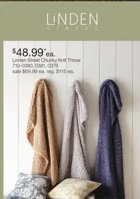 JC Penney Linden Street Chunky Knit Throw offer