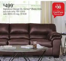 JC Penney Signature Design By Ashley Blake Sofa offer