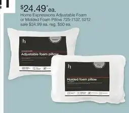 JC Penney Home Expressions Adjustable Foam or Molded Foam Pillow offer