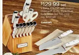 JC Penney Cuisinart 15-Pc. Triple Rivet Knife Block Set offer