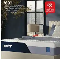 JC Penney Nectar Classic 12 Memory Foam Queen Mattress offer