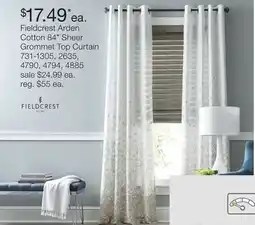 JC Penney Fieldcrest Arden Cotton 84 Sheer Grommet Top Curtain offer