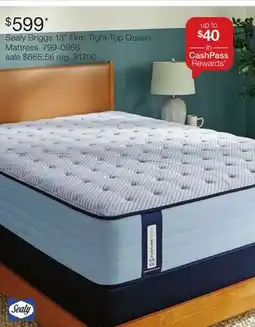 JC Penney Sealy Briggs 13 Firm Tight-Top Queen Mattress offer