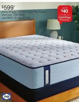 JC Penney Sealy Briggs 13 Firm Tight-Top Queen Mattress offer