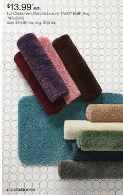 JC Penney Liz Claiborne Ultimate Luxury 17x24 Bath Rug offer