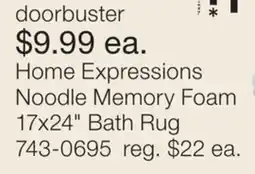 JC Penney Home Expressions Noodle Memory Foam 17x24 Bath Rug offer