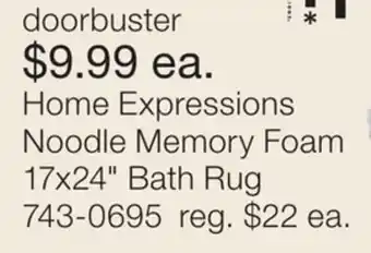 JC Penney Home Expressions Noodle Memory Foam 17x24 Bath Rug offer