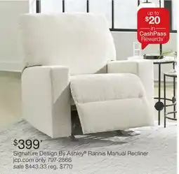 JC Penney Signature Design By Ashley Rannis Manual Recliner offer