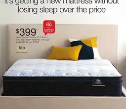 JC Penney Serta Classic Andria 12.5 Plush Euro Top Queen Mattress offer