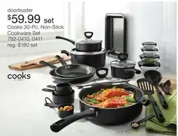 JC Penney Cooks 30-Pc. Non-Stick Cookware Set offer
