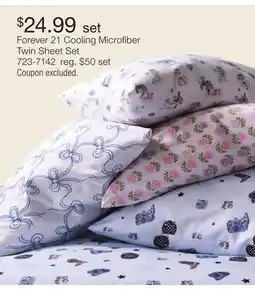 JC Penney Forever 21 Cooling Microfiber Twin Sheet Set offer