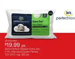 JC Penney Serta Perfect Sleeper Extra Zen 2-Pk. Standard/Queen Pillows offer