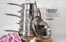 JC Penney Cooks 15-Pc. Stainless Steel Cookware Set offer