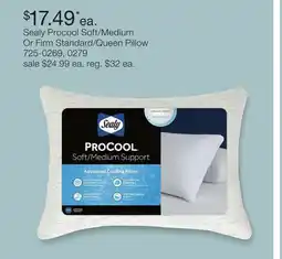 JC Penney Sealy Procool Soft/Medium Or Firm Standard/Queen Pillow offer