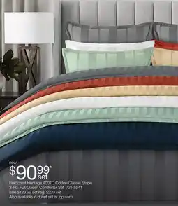 JC Penney Fieldcrest Heritage 400TC Cotton Classic Stripe 3-Pc. Full/Queen Comforter Set offer