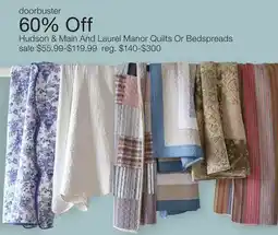 JC Penney Hudson & Main And Laurel Manor Quilts Or Bedspreads offer