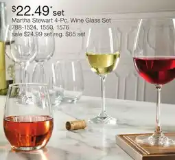 JC Penney Martha Stewart 4-Pc. Wine Glass Set offer