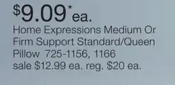 JC Penney Home Expressions Medium Or Firm Support Standard/Queen Pillow offer