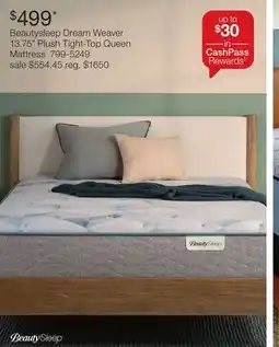 JC Penney Beautysleep Dream Weaver 13.75 Plush Tight-Top Queen Mattress offer