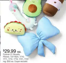 JC Penney Forever 21 Novelty Pillows offer