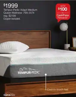 JC Penney Tempur-Pedic Adapt Medium Queen Mattress offer