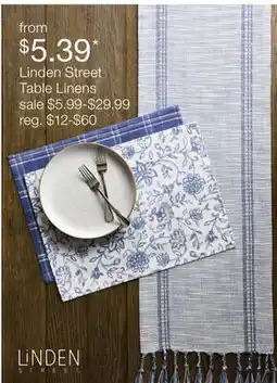 JC Penney Linden Street Table Linens offer