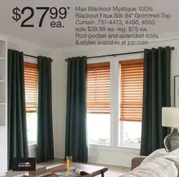 JC Penney Max Blackout Mystique 100% Blackout Faux Silk 84 Grommet-top Curtain offer