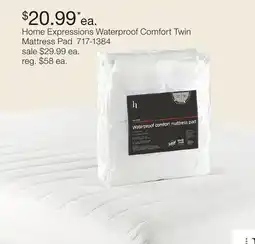JC Penney Home Expressions Waterproof Comfort Twin Mattress Pad offer