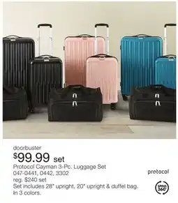 JC Penney Protocol Cayman 3-Pc. Luggage Set offer