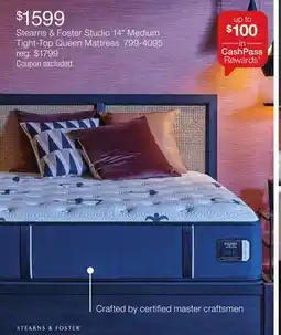 JC Penney Stearns & Foster Studio 14 Medium Tight-Top Queen Mattress offer