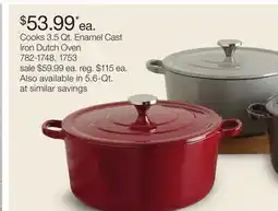 JC Penney Cooks 3.5 Qt. Enamel Cast Iron Dutch Oven offer