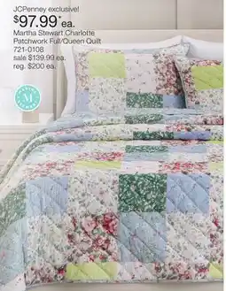 JC Penney Martha Stewart Charlotte Patchwork Full/Queen Quilt offer