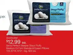 JC Penney Serta Perfect Sleeper Stays Fluffy Medium Or Firm Standard Pillows offer