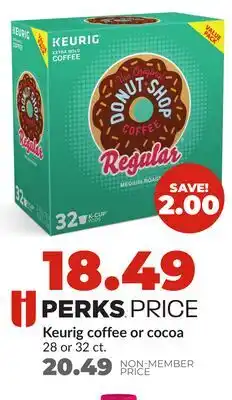 Hy-Vee Keurig coffee or cocoa offer