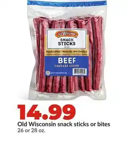 Hy-Vee Old Wisconsin snack sticks or bites offer