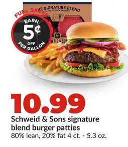 Hy-Vee Schweid & Sons signature blend burger patties offer
