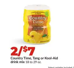 Hy-Vee Country Time, Tang or Kool-Aid drink mix offer