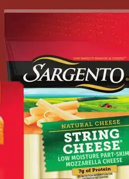 Hy-Vee Sargento string cheese or cheese sticks offer