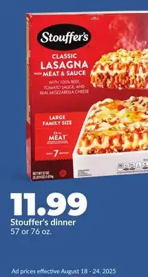 Hy-Vee Stouffer's dinner offer