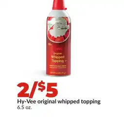 Hy-Vee Hy-Vee original whipped topping offer