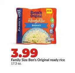 Hy-Vee Family Size Ben's Original ready rice offer