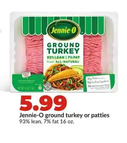 Hy-Vee Jennie-O ground turkey or patties offer