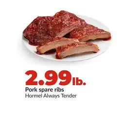 Hy-Vee Pork spare ribs offer